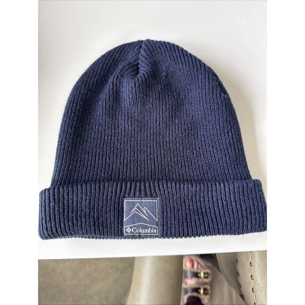 Columbia Navy Blue Unisex Beanie Cap- One Size Fits All- EUC